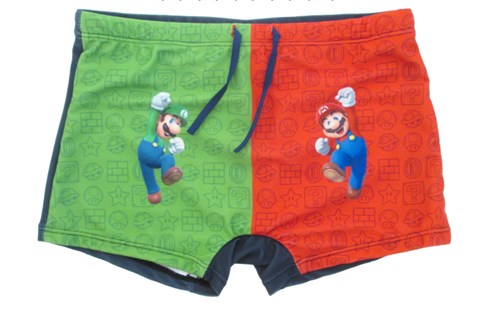 NINTENDO SUPER MARIO : MARIO E LUIGI - COSTUME DA BAGNO BOXER 8 ANNI (128cm)