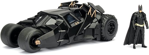 BATMAN : IL CAVALIERE OSCURO -BATMAN &  BATMOBILE DIECAST MODEL SCALA 1/24