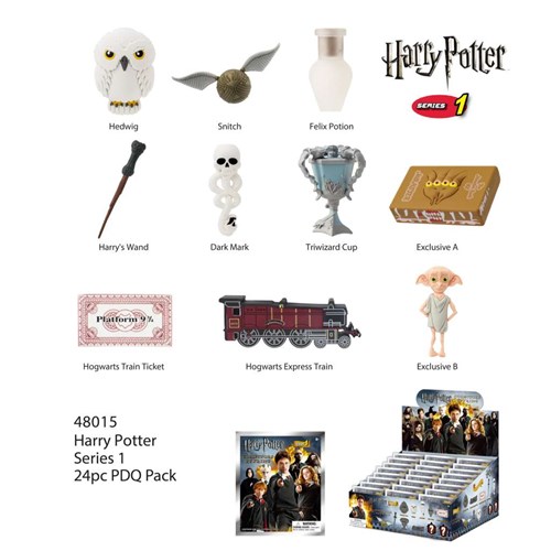 92958 - Harry Potter PVC Bag Clips Series 1  Blind Box Display (24 pezzi)
