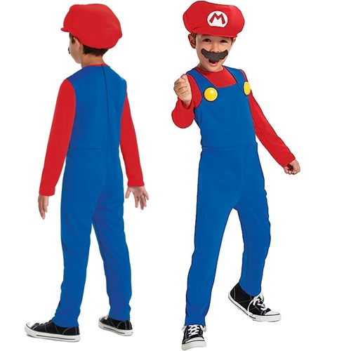 JAKKS PACIFIC NINTENDO: SUPER MARIO - COSTUME SUPER MARIO BAMBINO (TAGLIA M 7-8 ANNI)