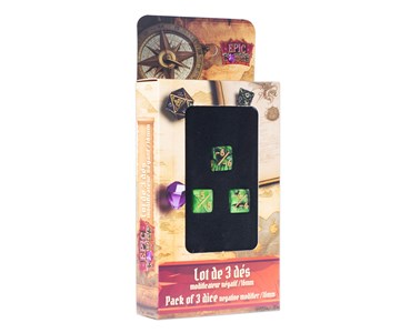 EPIC FORGE  3 Dices pack  Counter Dice - (Green + black)