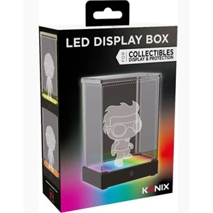 KONIX - LED Display Box for Figure - Compatible with Funko Pop, Banpresto Qposket, Lower Figures 9 x 9 x 14 cm - RGB Lighting - USB Cable