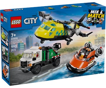 LEGO 60505 CITY - Remix aereo, camion di servizio e hovercraft