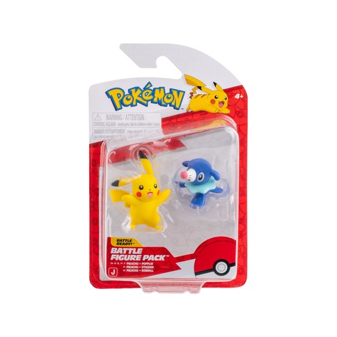 JAZWARES Battle Figure Pack: Pokemon - Popplio & Pikachu