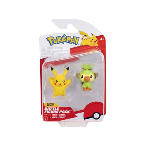 JAZWARES Battle Figure Pack: Pokemon - Grookey & Pikachu