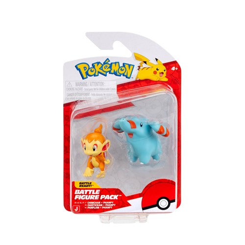 JAZWARES Battle Figure Pack: Pokemon - Phanpy & Chimchar