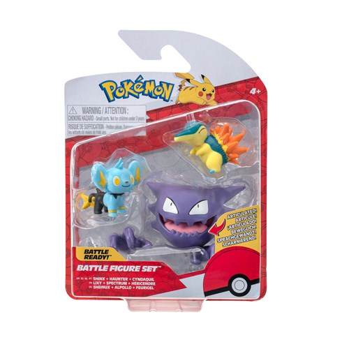 JAZWARES Battle Figure Pack: Pokemon - Shinx, Cyndaquil & Haunter