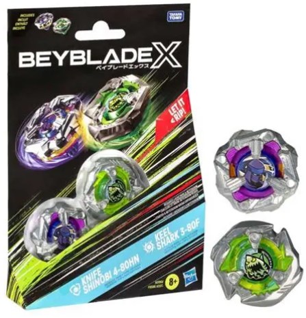 Hasbro BeyBlade X: Dual Pack - Knife Shinobi Keel Shark (G0190)