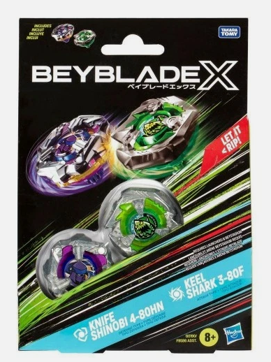 Hasbro BeyBlade X: Dual Pack - Knife Shinobi Keel Shark (G0190)