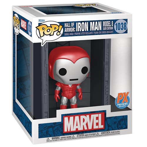 FUNKO POP  Marvel: Hall of Armor - 1038  Iron Man Model 8 Silver Centurion (Exclusive) 9 cm