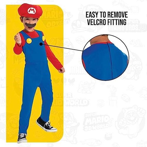 JAKKS PACIFIC NINTENDO: SUPER MARIO - COSTUME SUPER MARIO BAMBINO (TAGLIA M 7-8 ANNI)