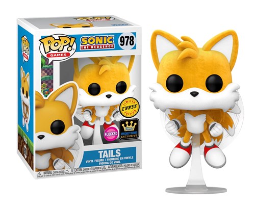FUNKO POP Games: Sonic The Hedgehog - 978 Tails With Chase (Flocked) (Exclusive) 9cm REPRINT 03/27